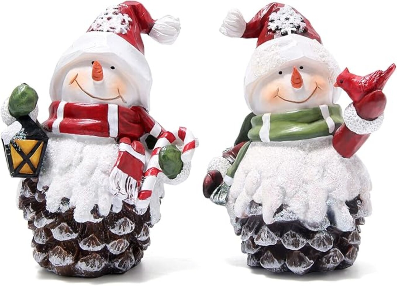 Indoor Home Decor Christmas Snowman Figurines Table Decorations Cute Christmas Snowman Gifts Handmade Resin Winter Indoor Decorations